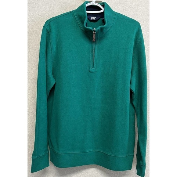 Lands End 1/4 Zip Pullover Sweater Men’s Size M 38-40 Emeral Green - Picture 1 of 11
